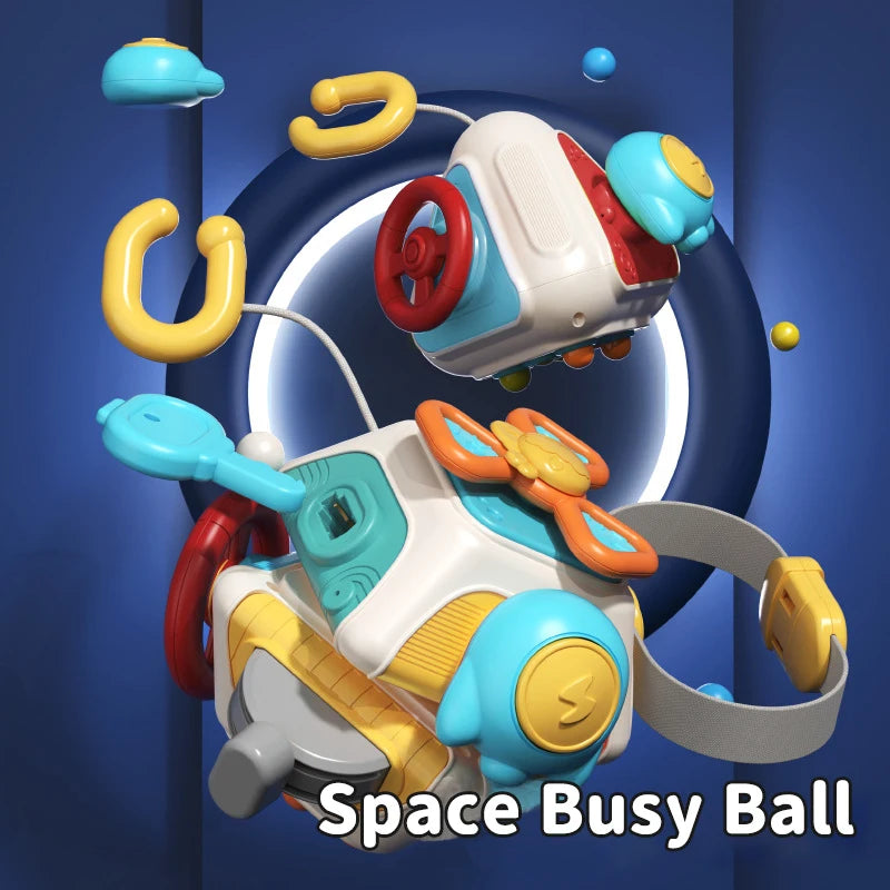 Juguete Sensorial Montessori | Cubo Multisensorial y Bola Busy para Bebés